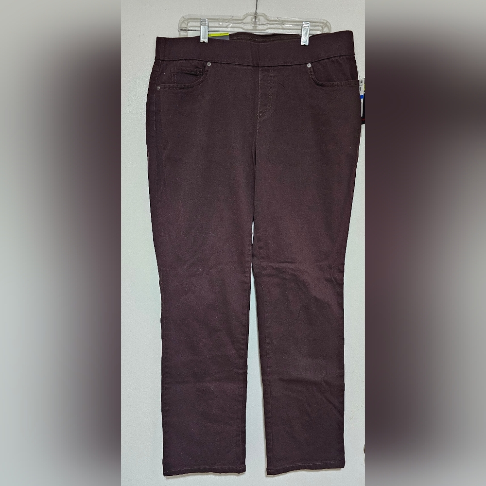 NWT Women's Style & Co. Pull On Stretch Pants / Jeans - XL - Straight Leg Brown